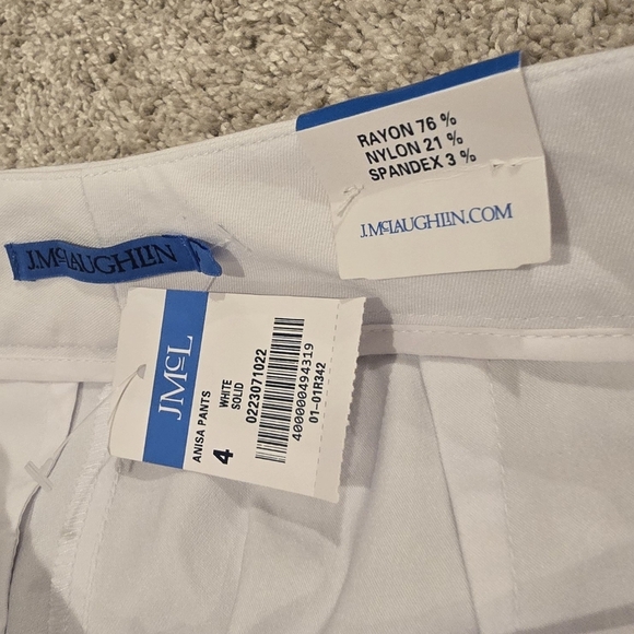 J McLaughlin White Anisa cropped pant NWT Size 4 - Picture 6 of 11